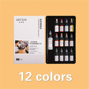 Textile fiber pigment acrylic paint waterproof painting diy shoes clothes material dye painting graffiti color not fade paint